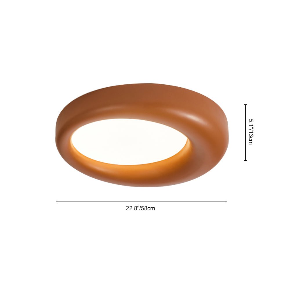 LED Hars Nordic Ring Form Wabi-Sabi Deckenlampe