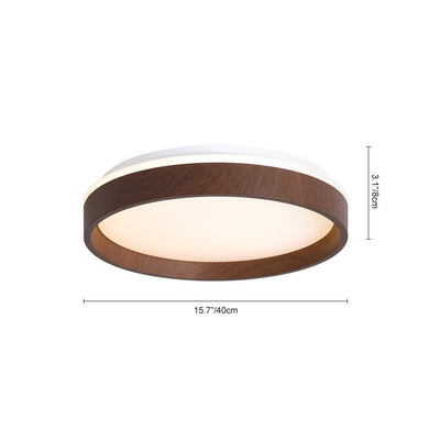 LED Houten Houtnerf Ronde Plafondlamp