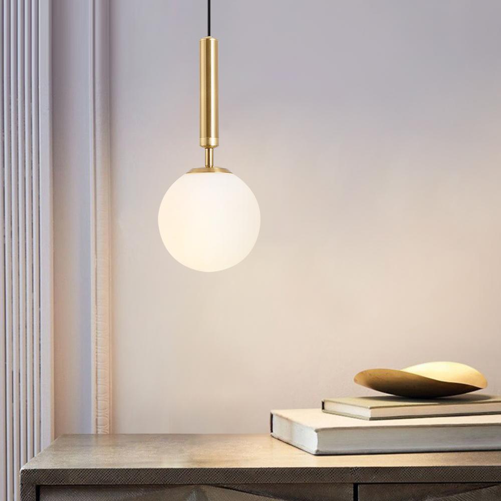 Mini Enkele Opal Globe Hanglamp