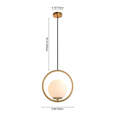 Moderne 1-Licht Messing Küchen Hängeleuchte