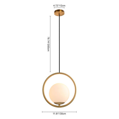 Moderne 1-Licht Messing Küchen Hängeleuchte