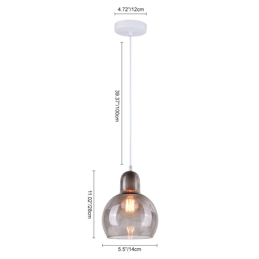 Moderne 1-Licht Tropfen mundgeblasene Glas Globe Pendelleuchte