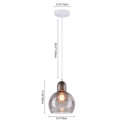 Moderne 1-Licht Druppel Mondgeblazen Glazen Globe Hanglamp