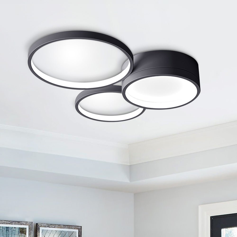 Moderne LED 3/4/5/7 Ringe Deckenleuchte Flush Mount