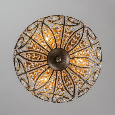 Moderne Romeinse 3-Lichts Kristalglas Plafondlamp