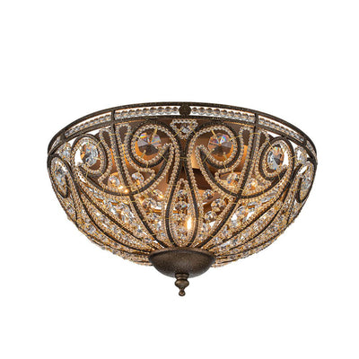 Moderne Romeinse 3-Lichts Kristalglas Plafondlamp