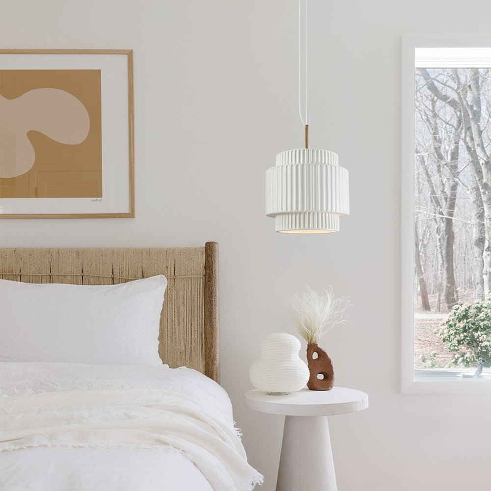 Nordic Cream Style Schicht Keramische Hängeleuchte