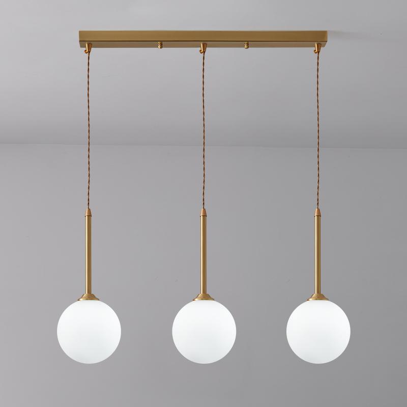 Opal Glas 3-Lichts Hanglamp