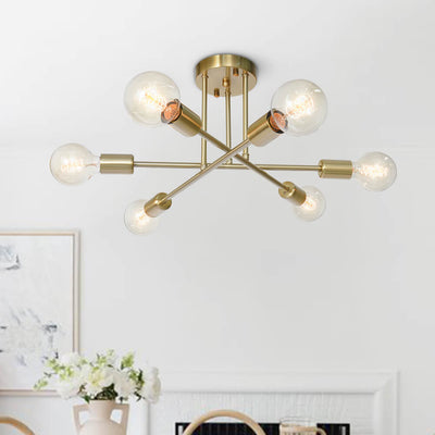 Zes-Lichts Sputnik Semi Flush Plafondlamp