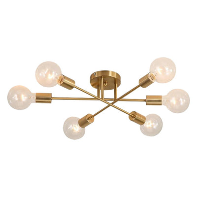 Zes-Lichts Sputnik Semi Flush Plafondlamp