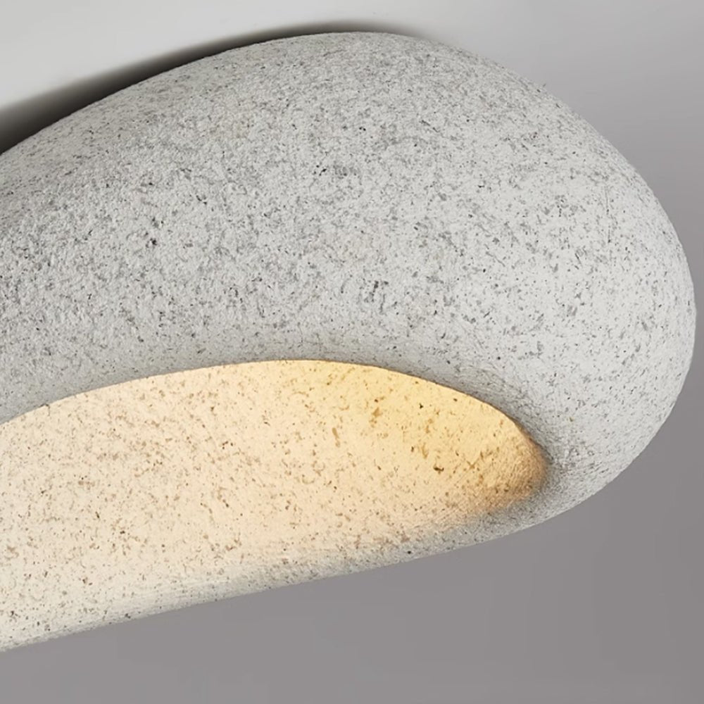 Steen Vlekken Maanvormige Wabi-Sabi Plafondlamp