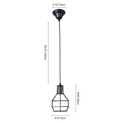 Vintage Cage 1 - Licht Enkel Geometrisch Hanglamp