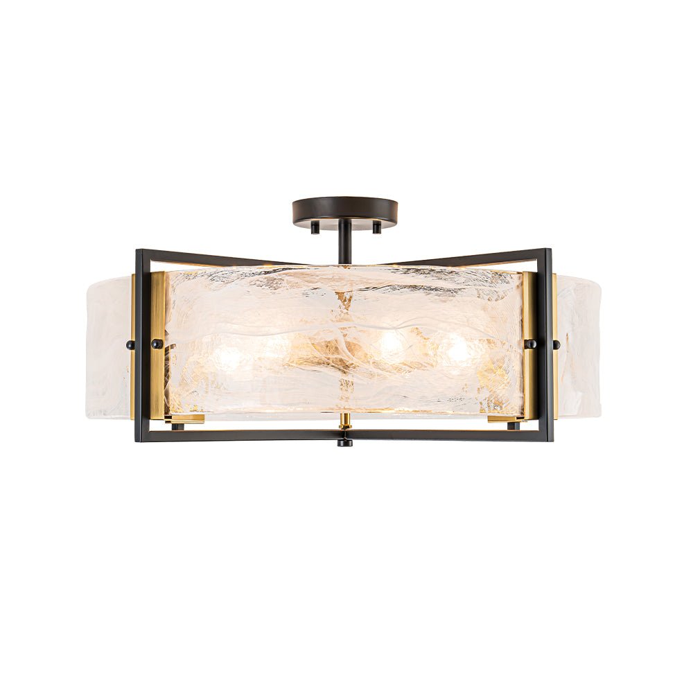 Witte Wolk Glas Semi Flush Mount