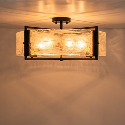 Witte Wolk Glas Semi Flush Mount