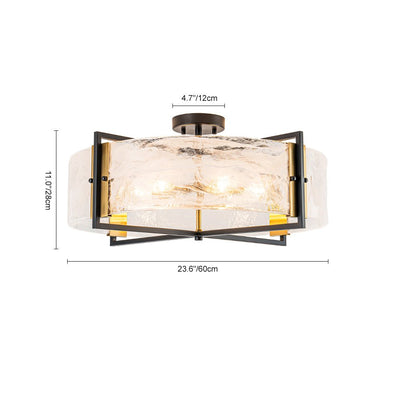 Witte Wolk Glas Semi Flush Mount