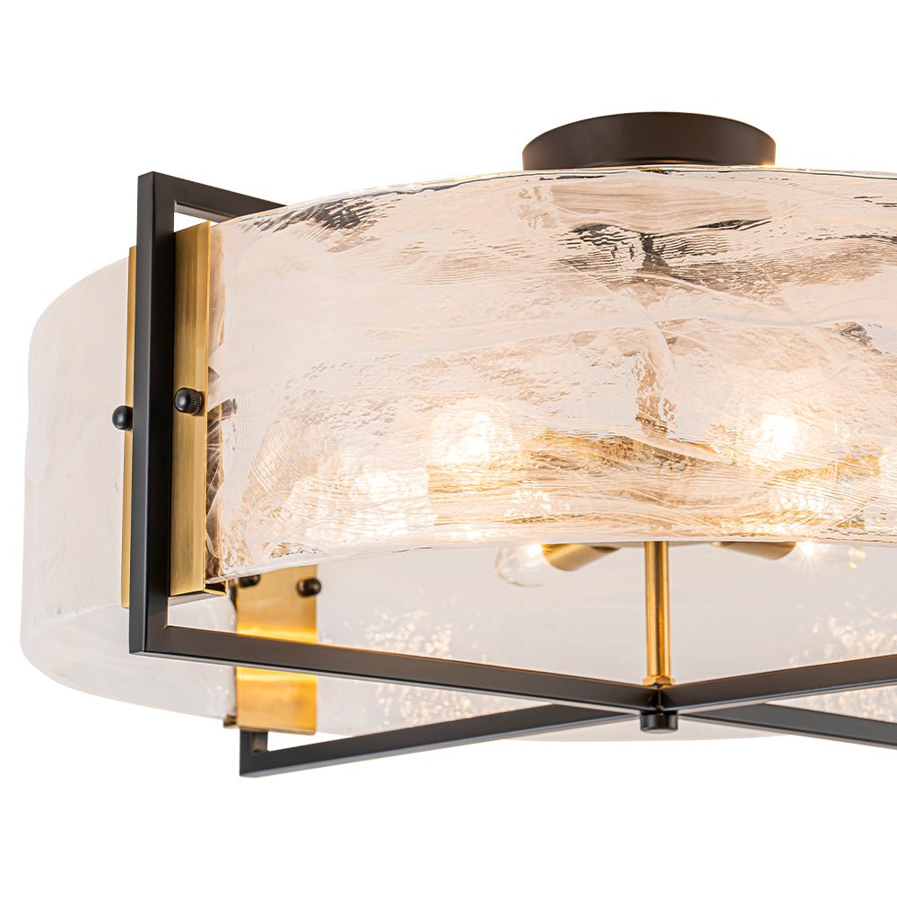 Witte Wolk Glas Semi Flush Mount