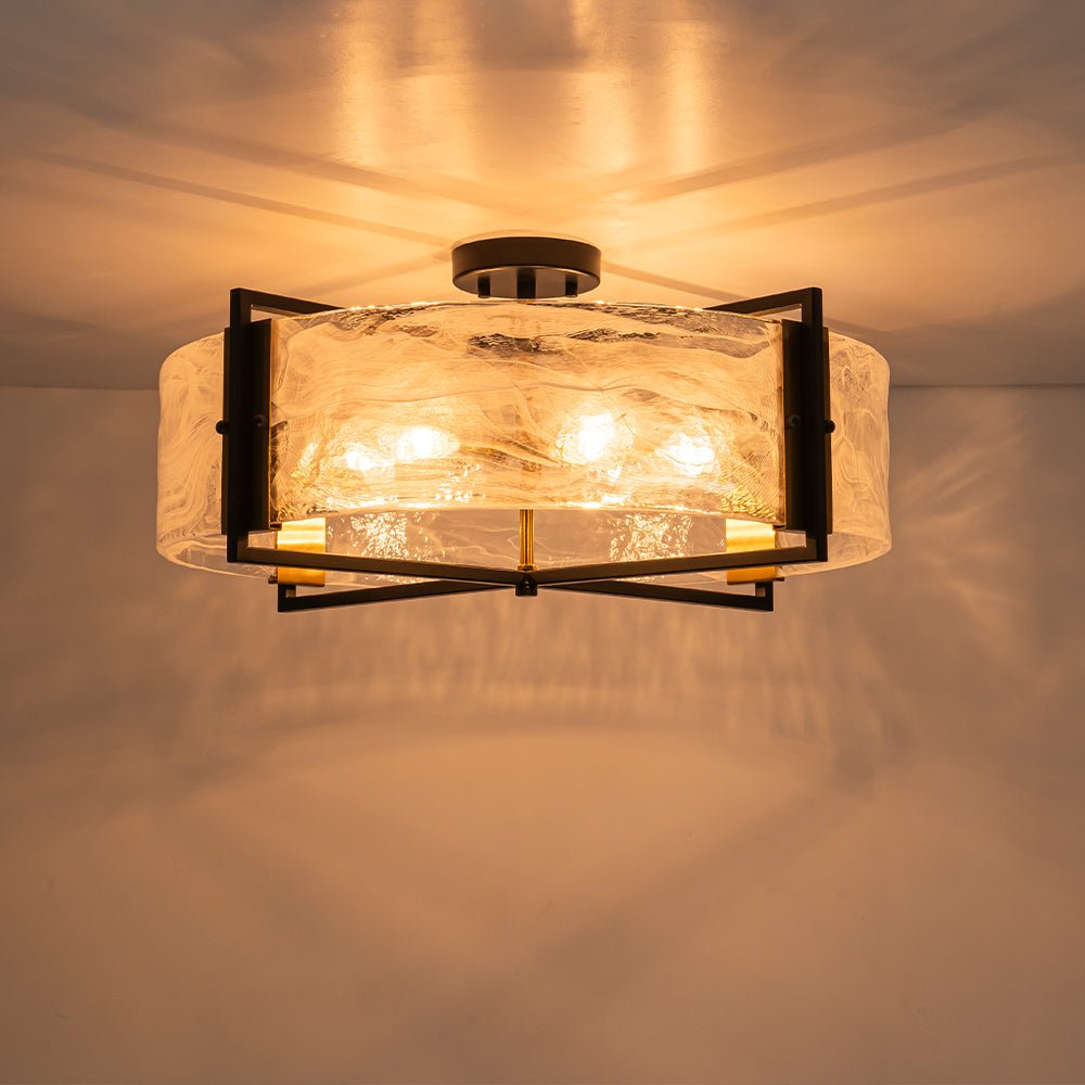 Witte Wolk Glas Semi Flush Mount