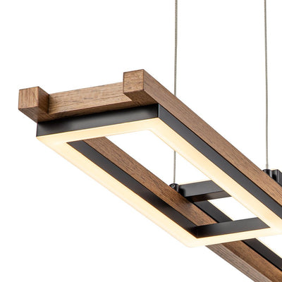 Holz LED Lineare Insel Kronleuchter