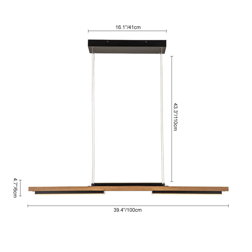 Holz LED Lineare Insel Kronleuchter