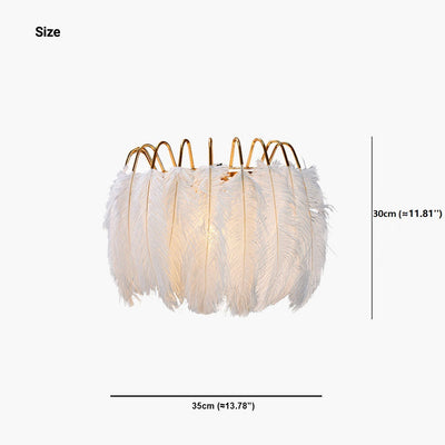 Wandlamp met Struisvogelveer - Luxe en Uniek Design in Wit