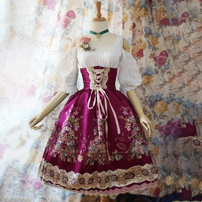 Gebloemde Dirndl met Schort en Bloemdecoratie voor Oktoberfest | Lorelei