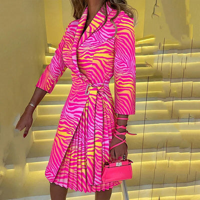 Gleamy - Elegante Blazerjurk met Ingekeepte Kraag